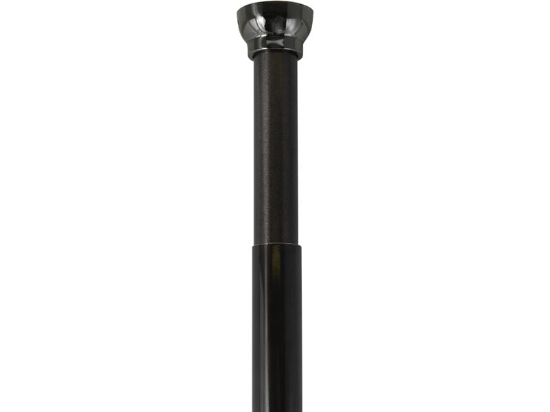 spirella Duschvorhangstange Kreta 125/220 x 2.1 cm, Schwarz Duschvorhangs-Stange ohne Bohren