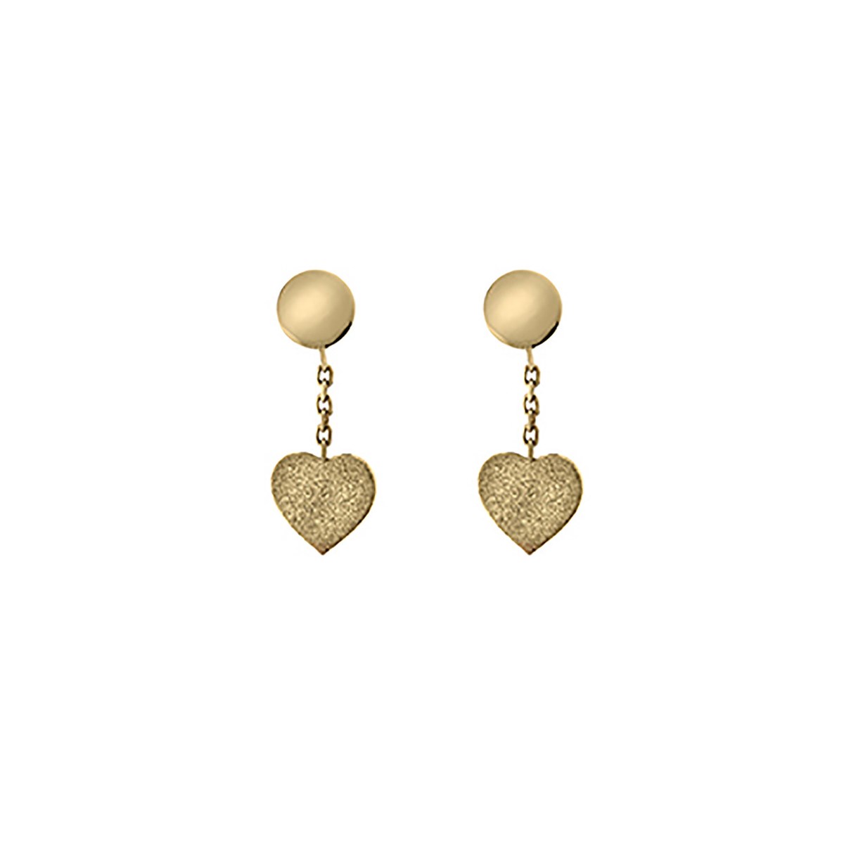 Boucles d'oreilles Brillaxis papille coeur or jaune