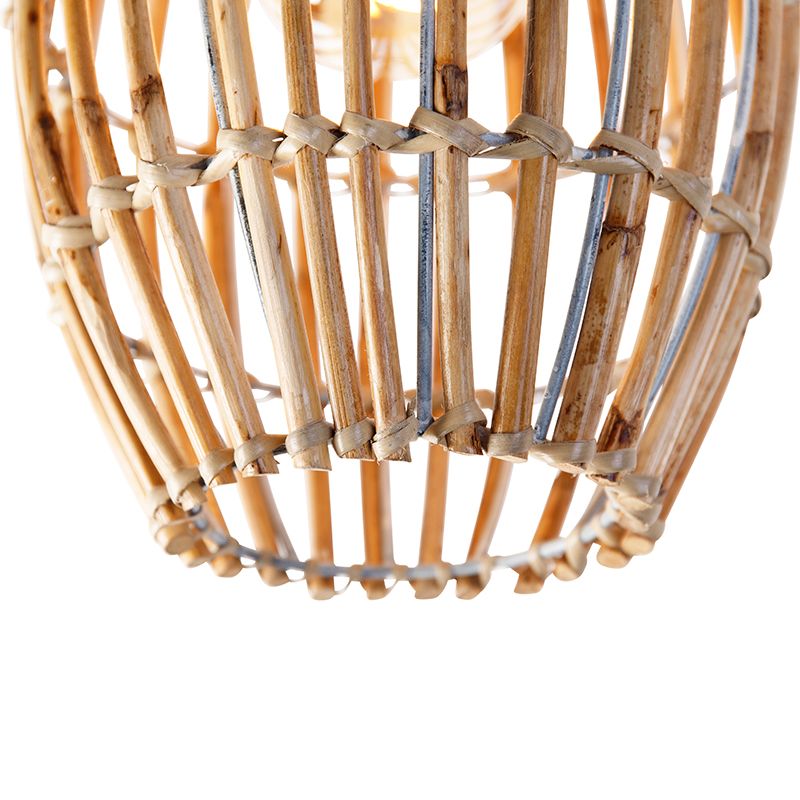 Landelijke plafondlamp bamboe en wit - Canna Capsule