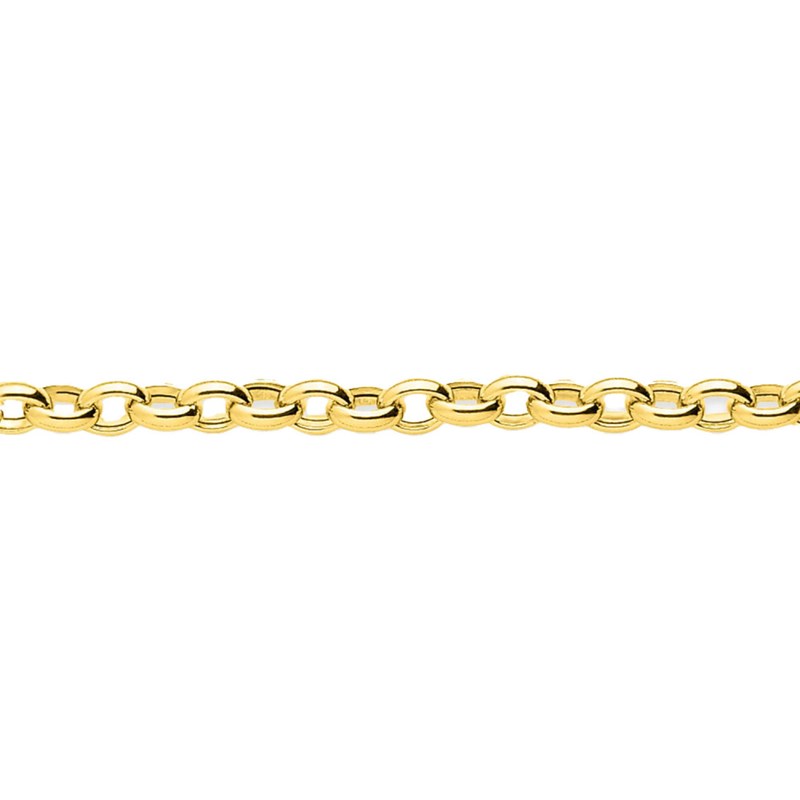 Bracelet Femme 18 cm - Jaseron ovale - Or 18 Carats - Largeur 6 mm