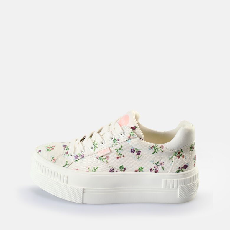 Paired Baskets basses véganes, blancfleurs
