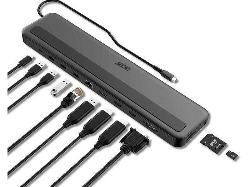 Acer Dockingstation USB-C 13-in-1 Triple Display Dock USB-C-Dock mit vielen Anschlussmöglichkeiten