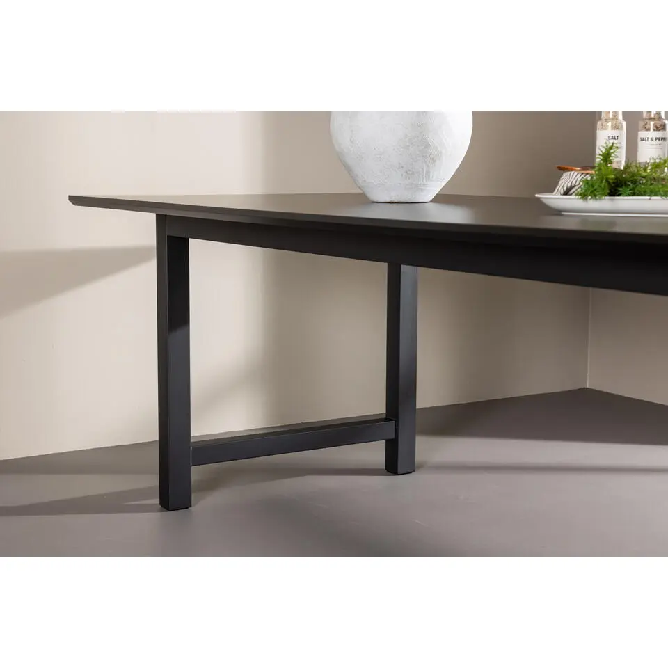 Eettafel Zwart Hout - 220x100x75cm - Count