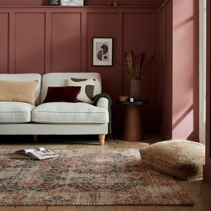Jute vloerkleed - Mauro Vintage Bruin/Blauw