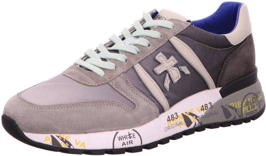 Premiata Grijze Lander Sneakers met Gekleurde Zool Multicolor Heren