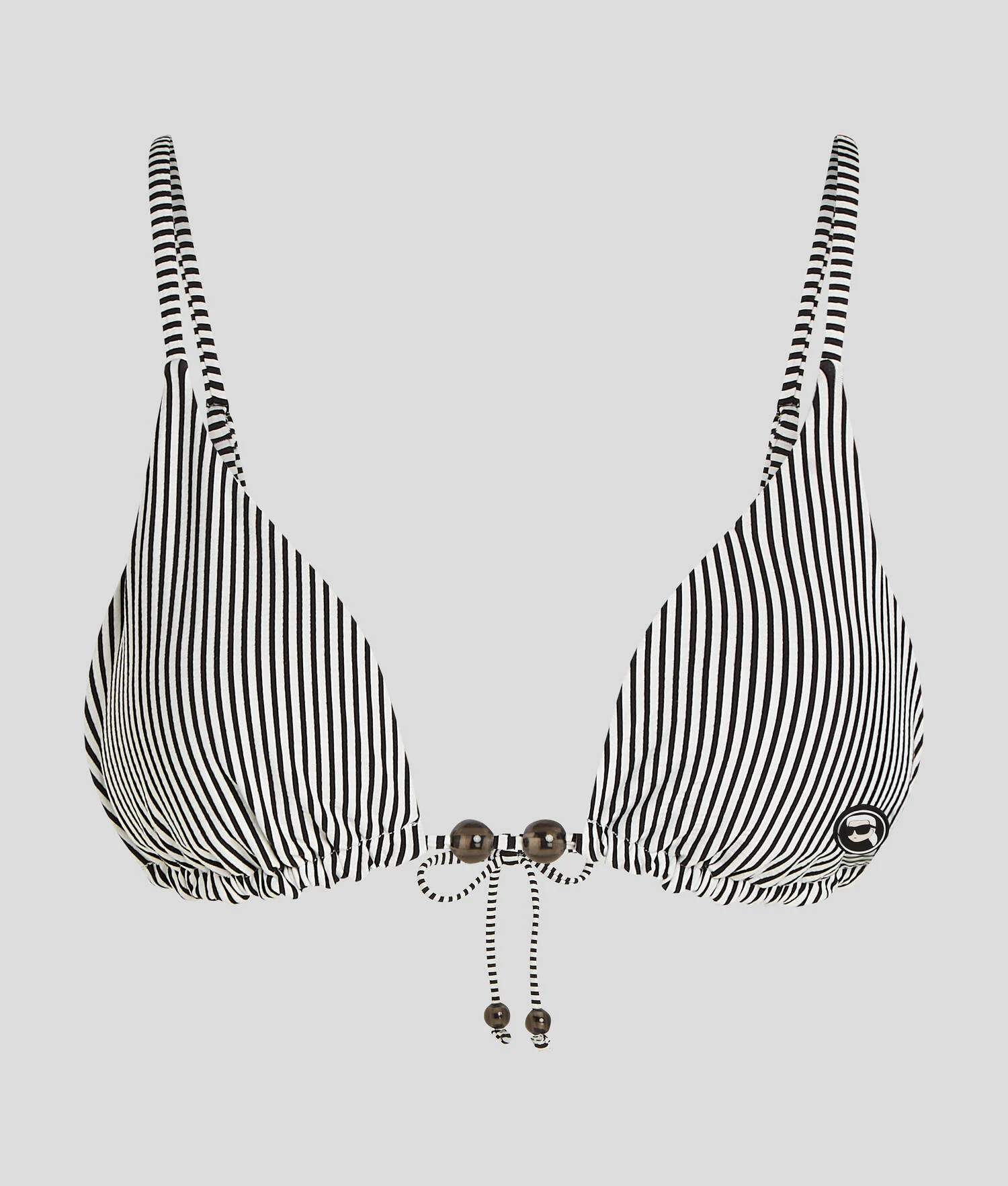 HAUT DE BIKINI TRIANGLE À RAYURES IKON - Rayure blanc-noir