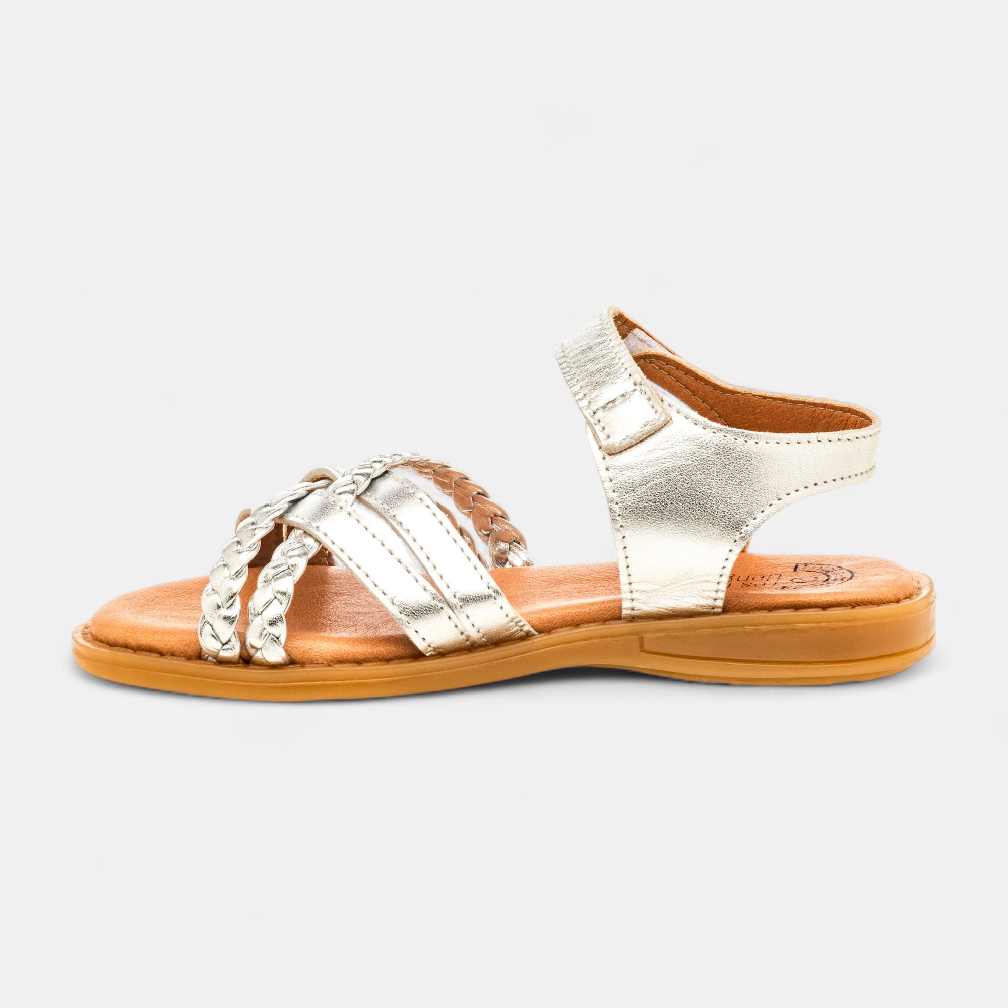 Nu-pieds Fille en cuir argent