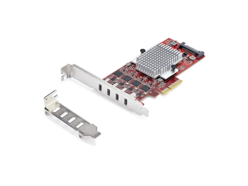 StarTech.com 4-Port USB Type-C PCIe Card, USB-C 10Gb, 4x Controllers, TAA - USB-adapter - PCIe 3.0 x4 - USB-C 3.2 Gen 2 x 4 - TAA-kompatibel