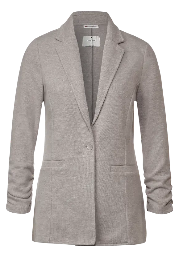 Longblazer mit Raffung - whisper mocca melange