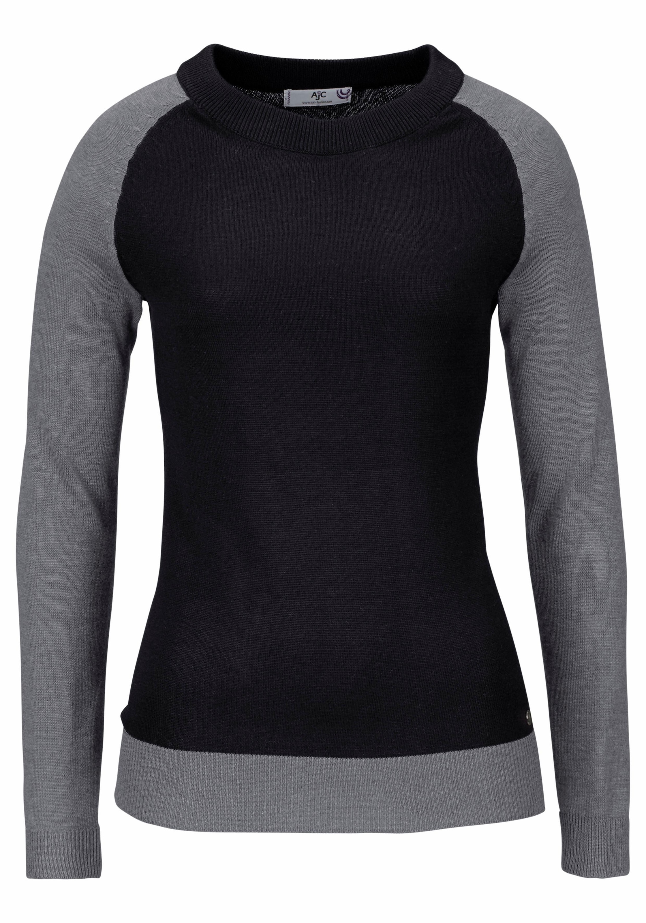 AJC Strickpullover , mit konstrastfarbenen Ärmeln und Bündchen