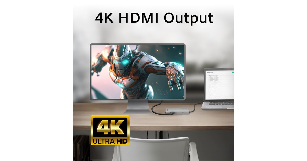 ACT ConnectivityUSB-C 4K docking station  (Aluminium, USB-C, HDMI, LAN)
