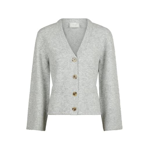 Neo Noir Pixie Knit Cardigan, Light Grey Melange, 36