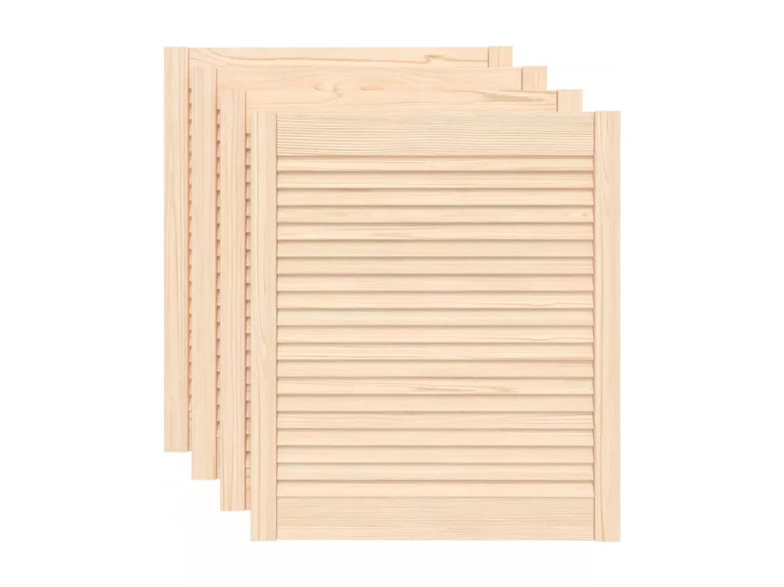 Portes d'armoire à persiennes 4pcs 69x59,4cm bois de pin massif