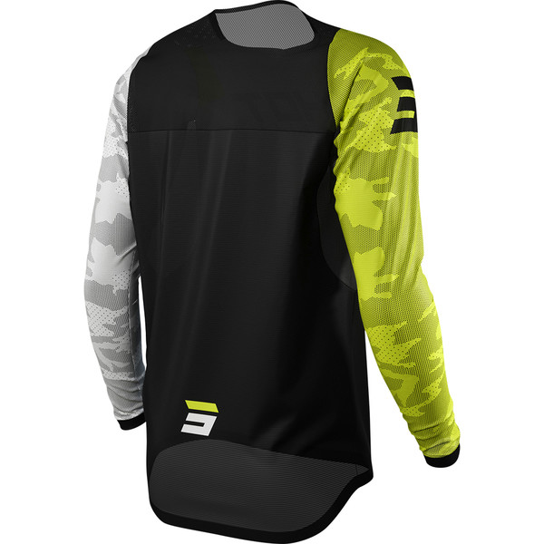 Shot - Maillot Contact Camo Noir / Blanc / Jaune fluo