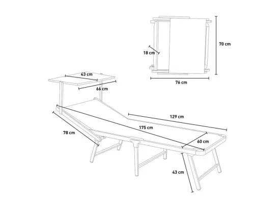 lot de 4 bain de soleil jardin transat piscine pliant moderne MALISS