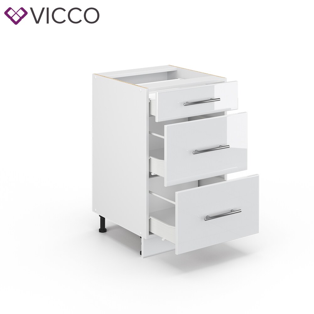VICCO Schubunterschrank 50 cm Weiß Küchenzeile Unterschrank Fame