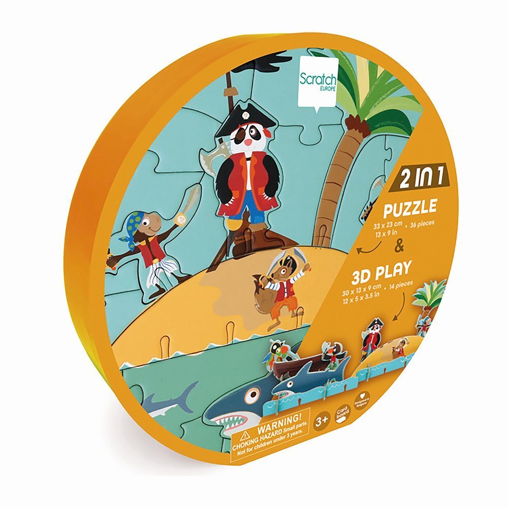 SCRATCH - 2in1 Spielpuzzle 3D Piraten 36 Teile