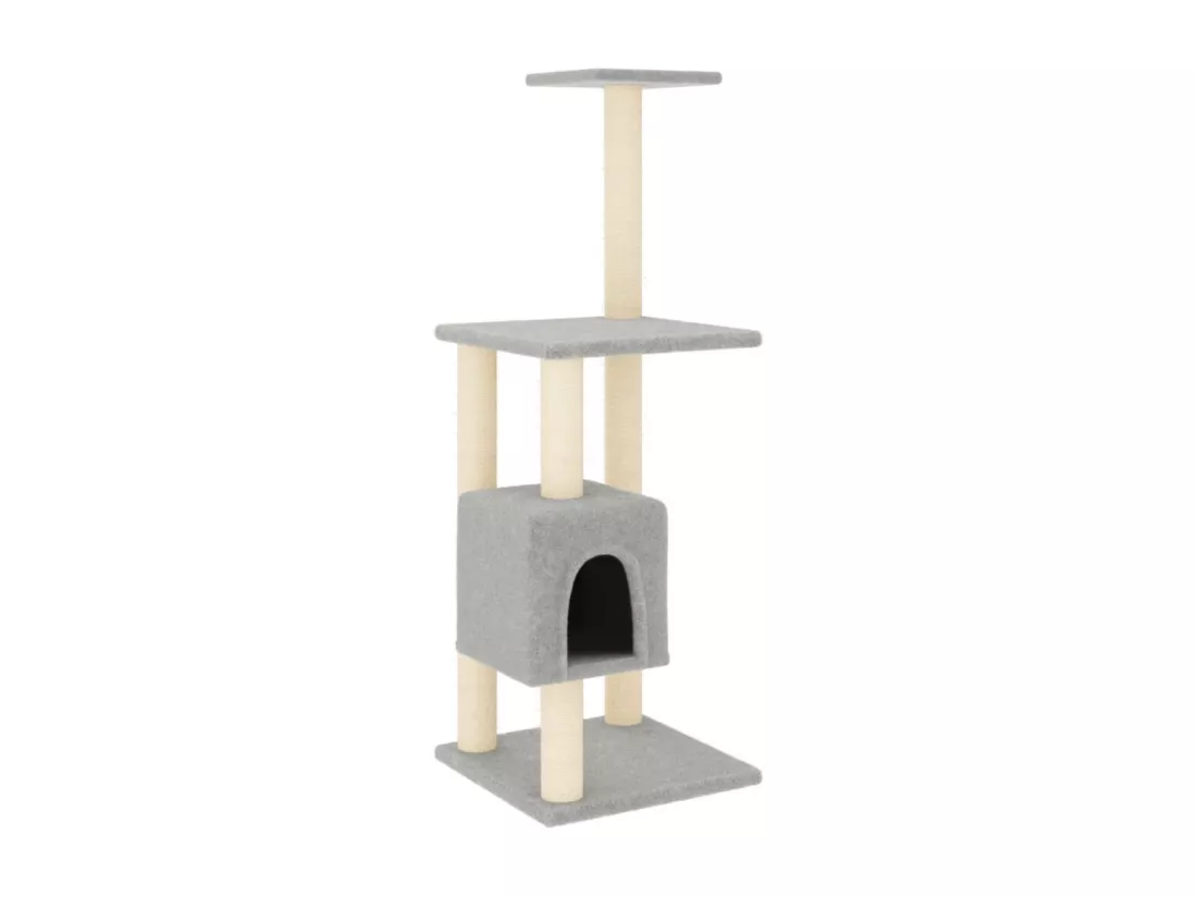 Arbre à chat avec griffoirs en sisal Gris clair 104 cm