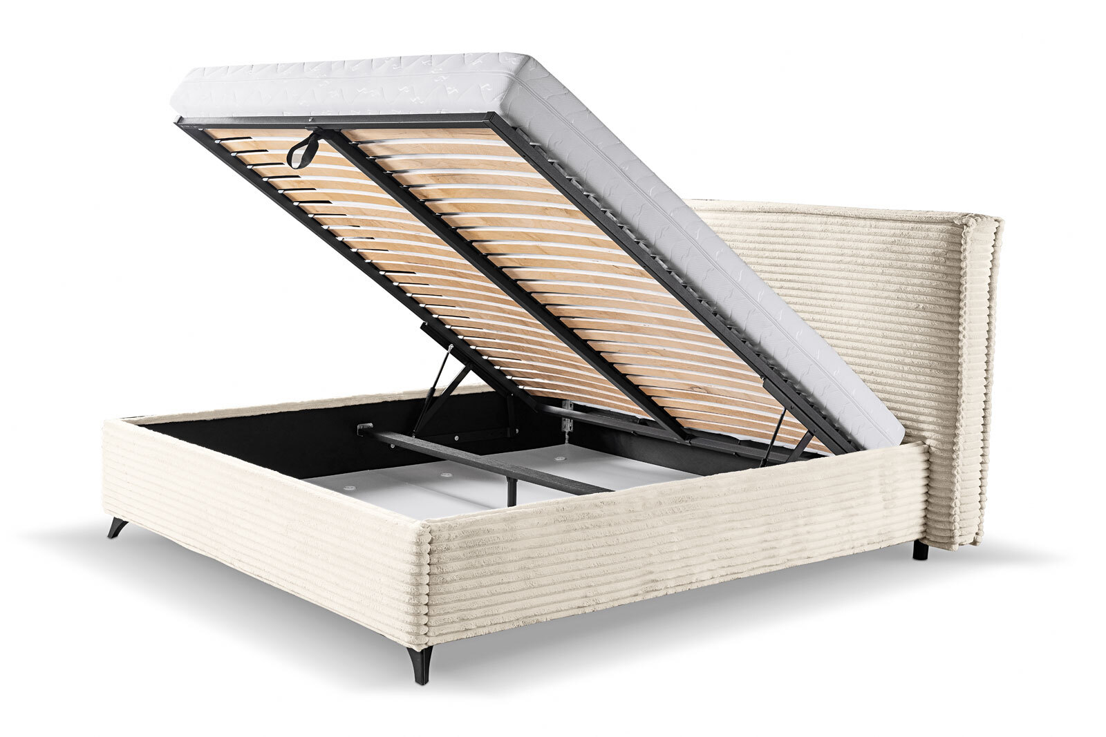 Polsterbett Elodie 215x120x223 cm Cordbezug Ivory beige