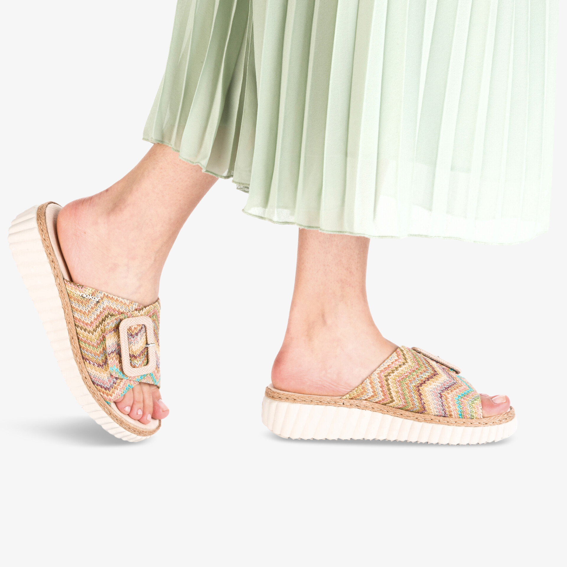 rieker Damen Pantoletten beige