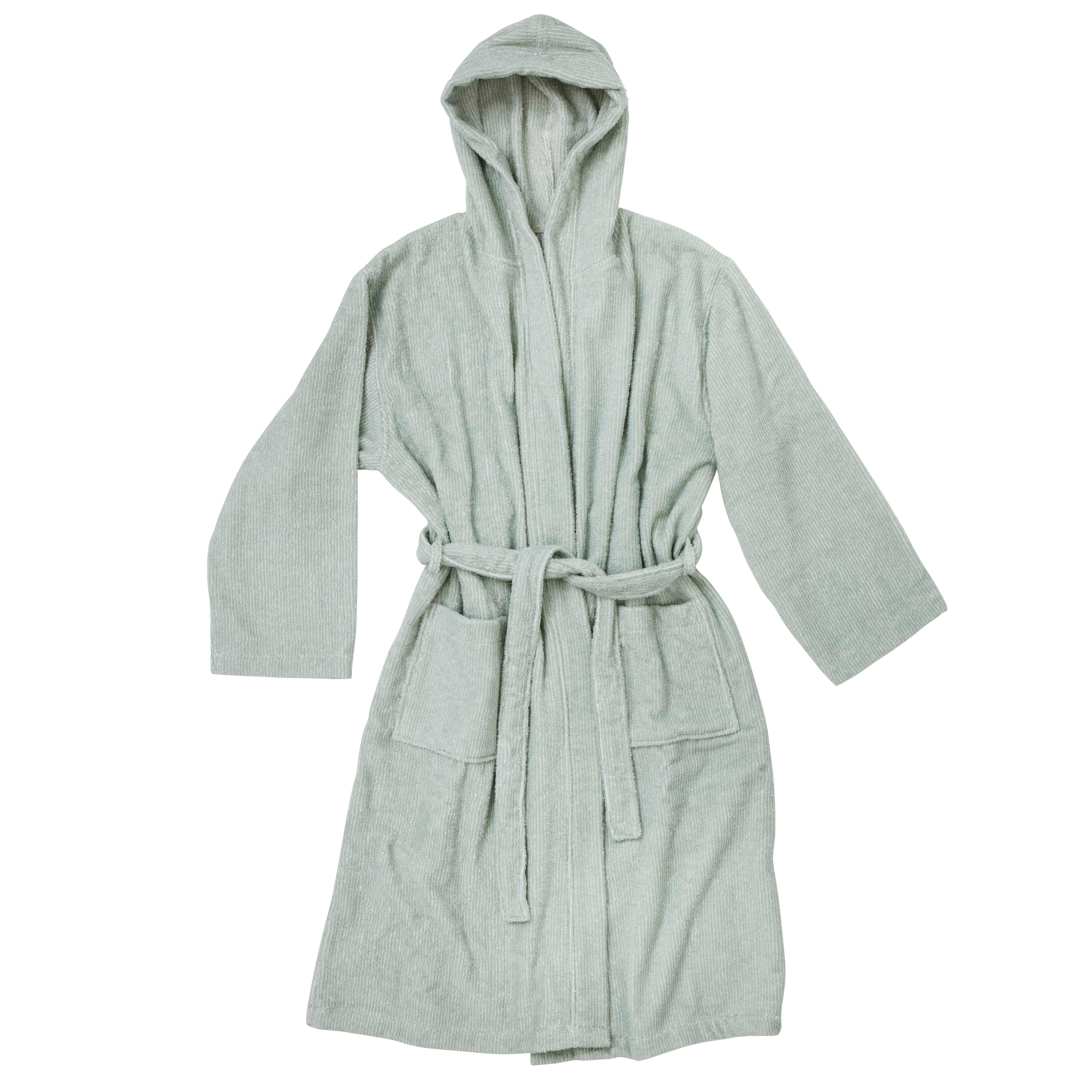 Bahne Interior  Stribet morgenkåbe - Light green/ivory