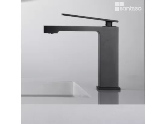 Robinet Mitigeur de Lavabo anti-calcaire Bec Bas Black Gun Métal IMEX PISA BDP048-1BGM