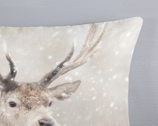 good morning Wendebettwäsche »Snowydeer« 2 Stk. tlg. Flanell, Biber, Baumwolle, Winter, Warm, Wendeoptik, Reh, Hirsch, Sand