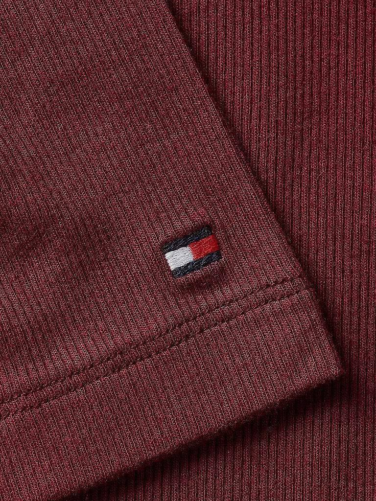 TOMMY HILFIGER Langarmshirt dunkelrot