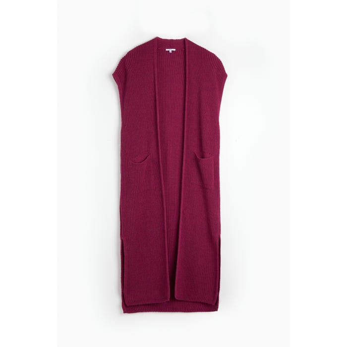 Veritas-Mouwloze gebreide cardigan