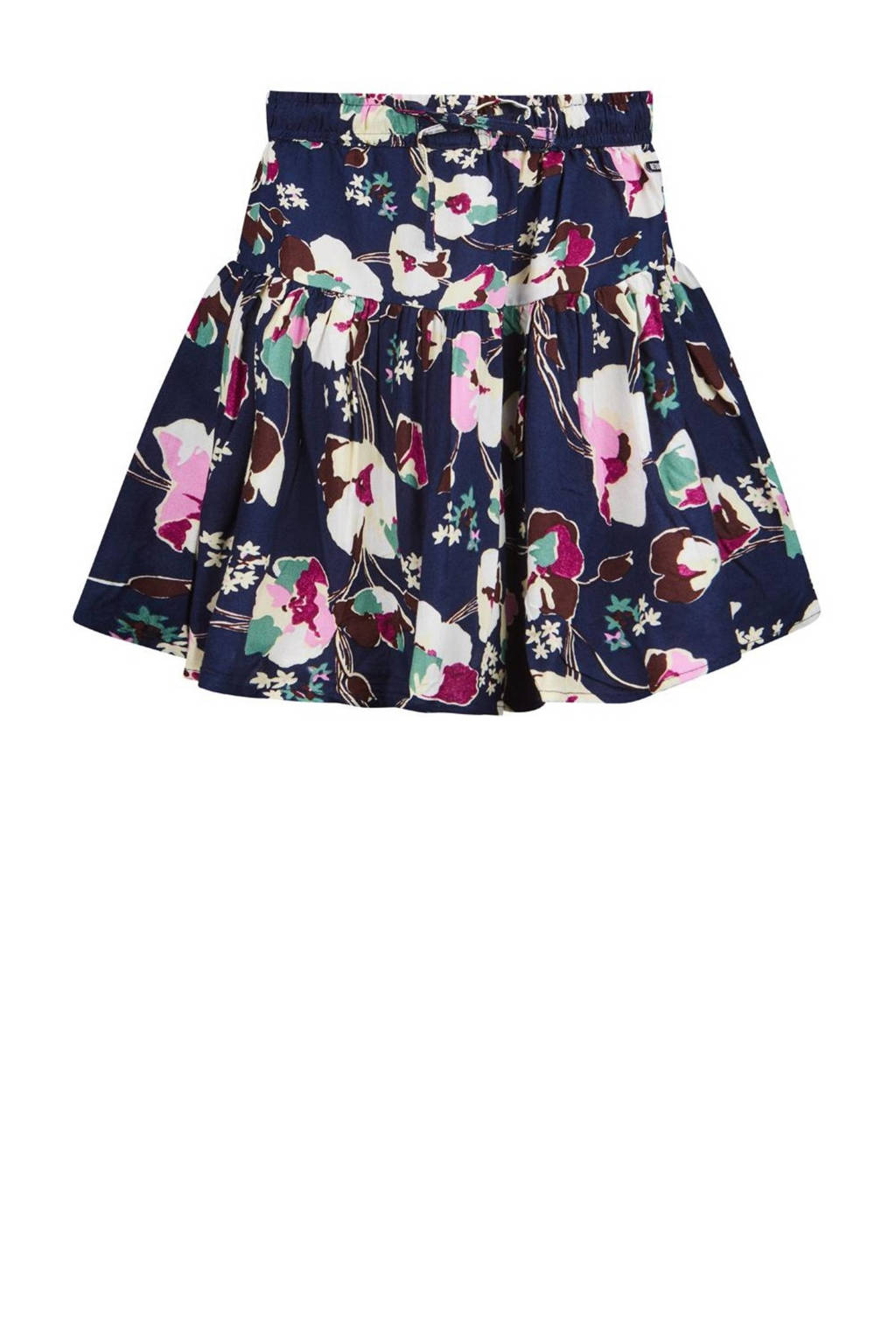 Retour Jeans gebloemde rok Poissy donkerblauw/roze/ecru