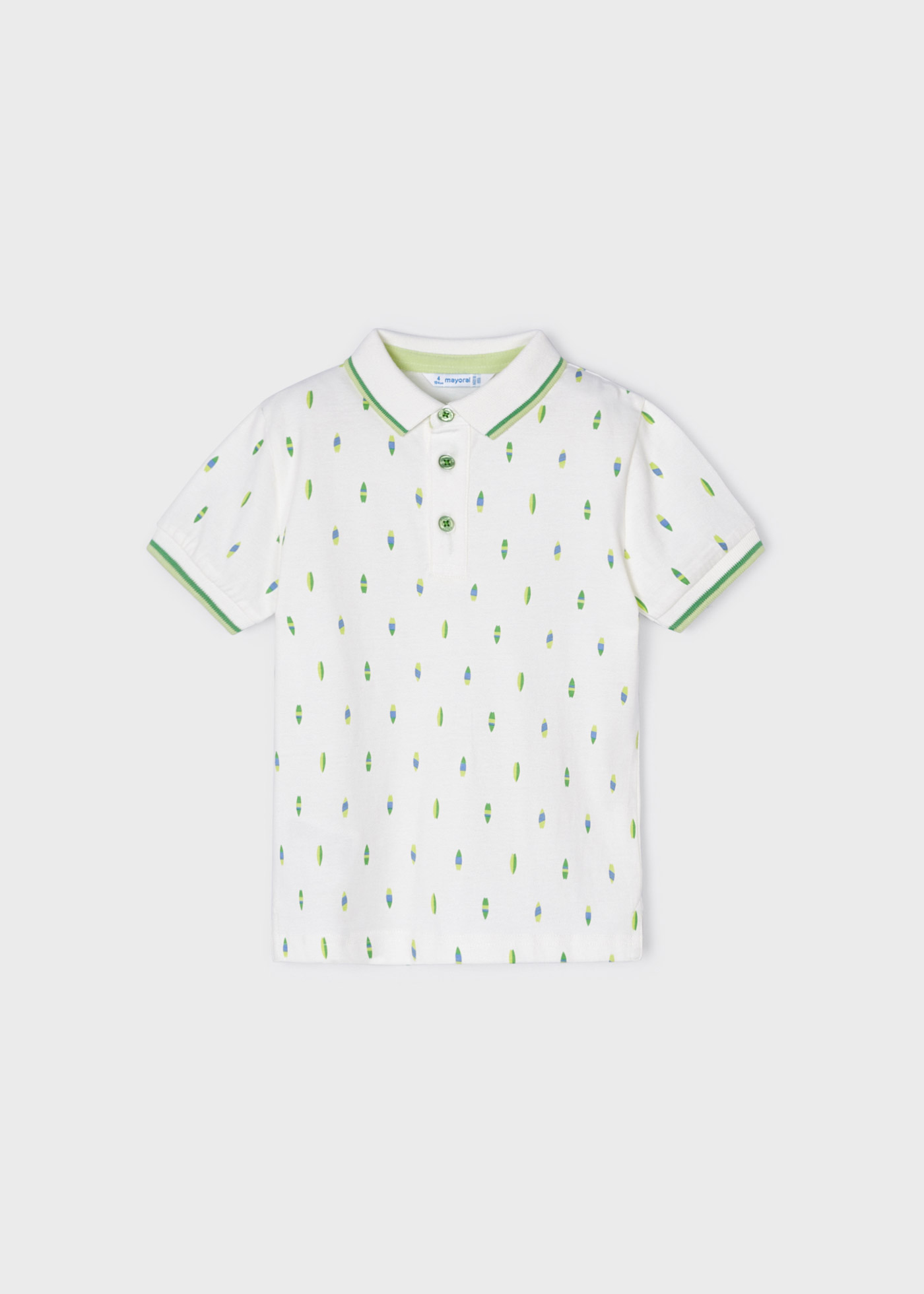 Mini camisa polo com estampa em algodão sustentável para meninos