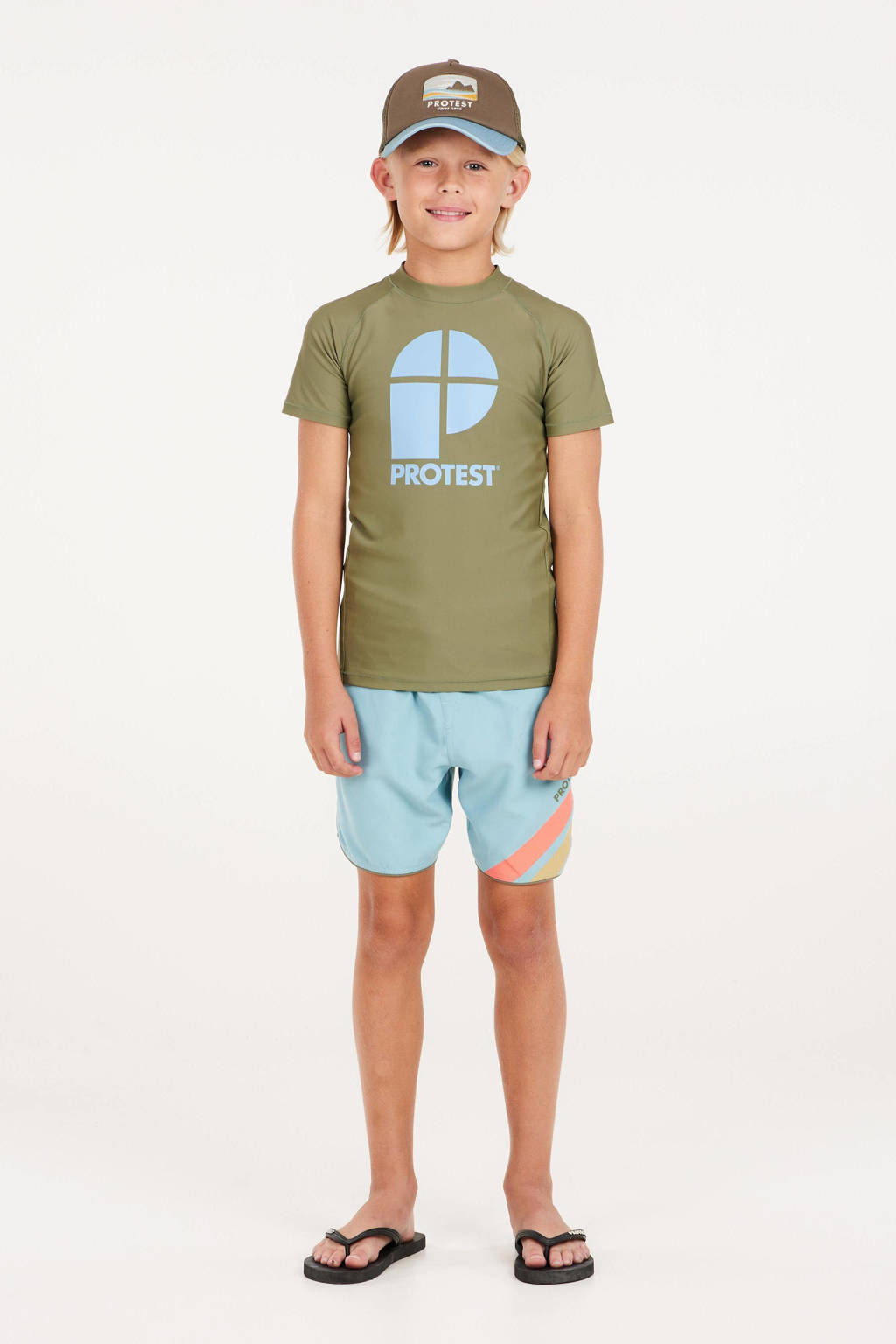UV T-shirt PRTBERENT JR olijfgroen