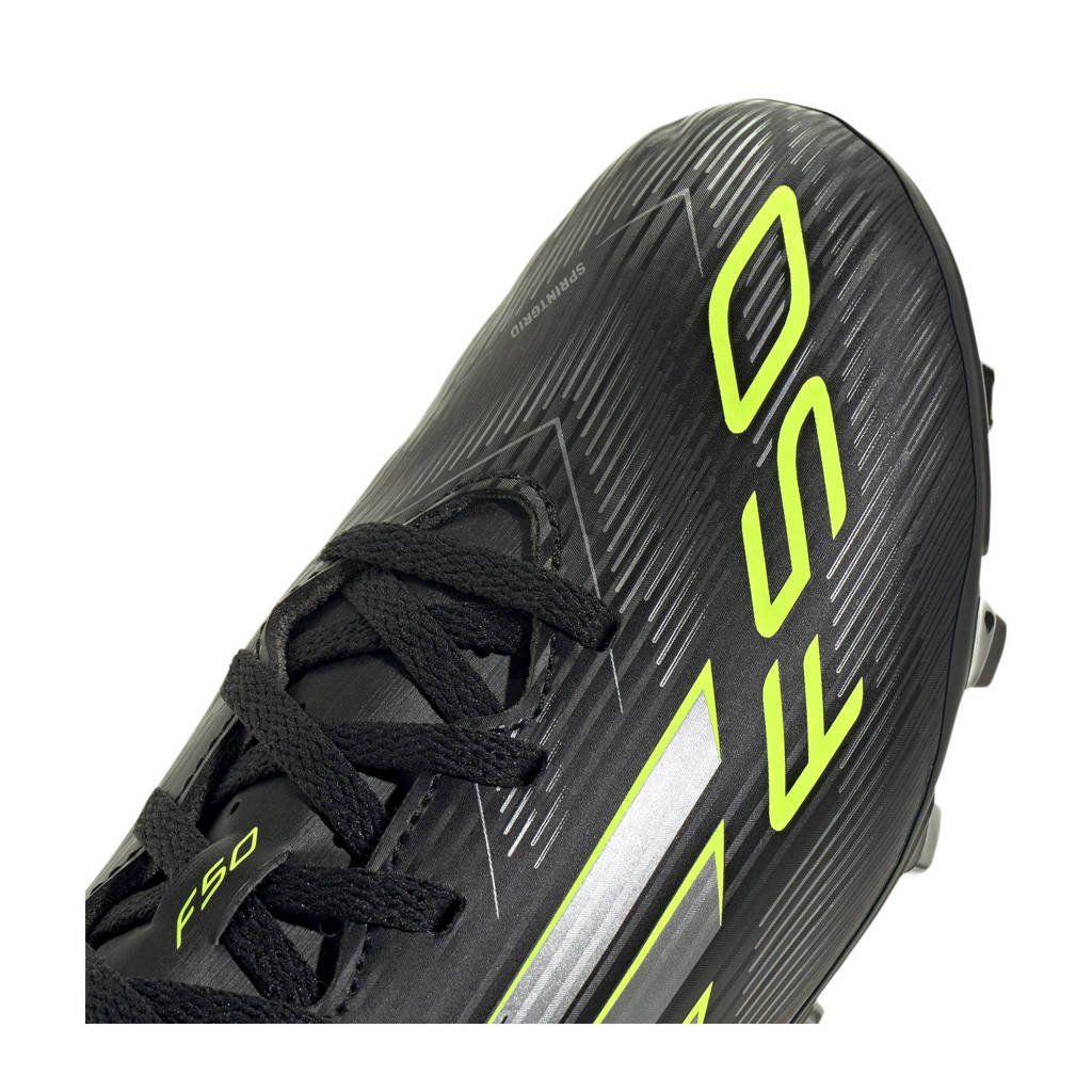 adidas Performance F50 Club FG/MGjunior voetbalschoenen zwart/zilvergrijs/geel