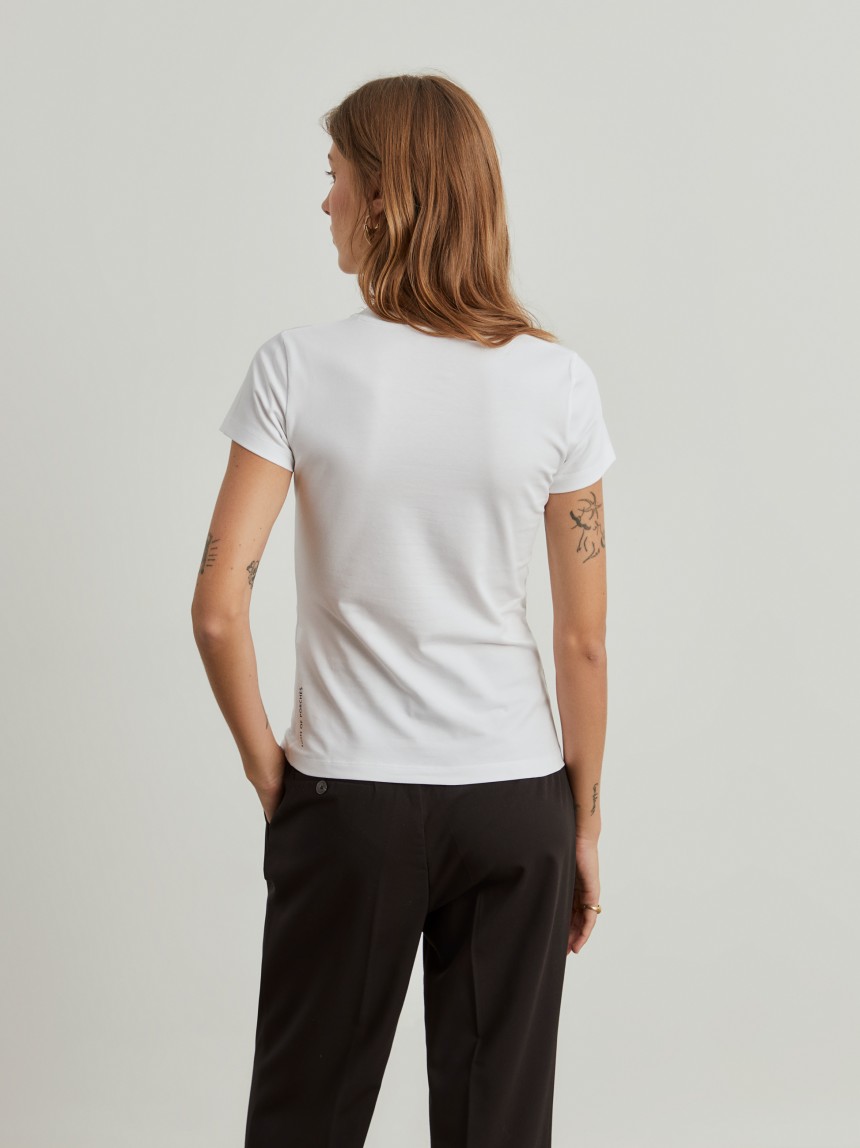 T-shirt básica de algodão