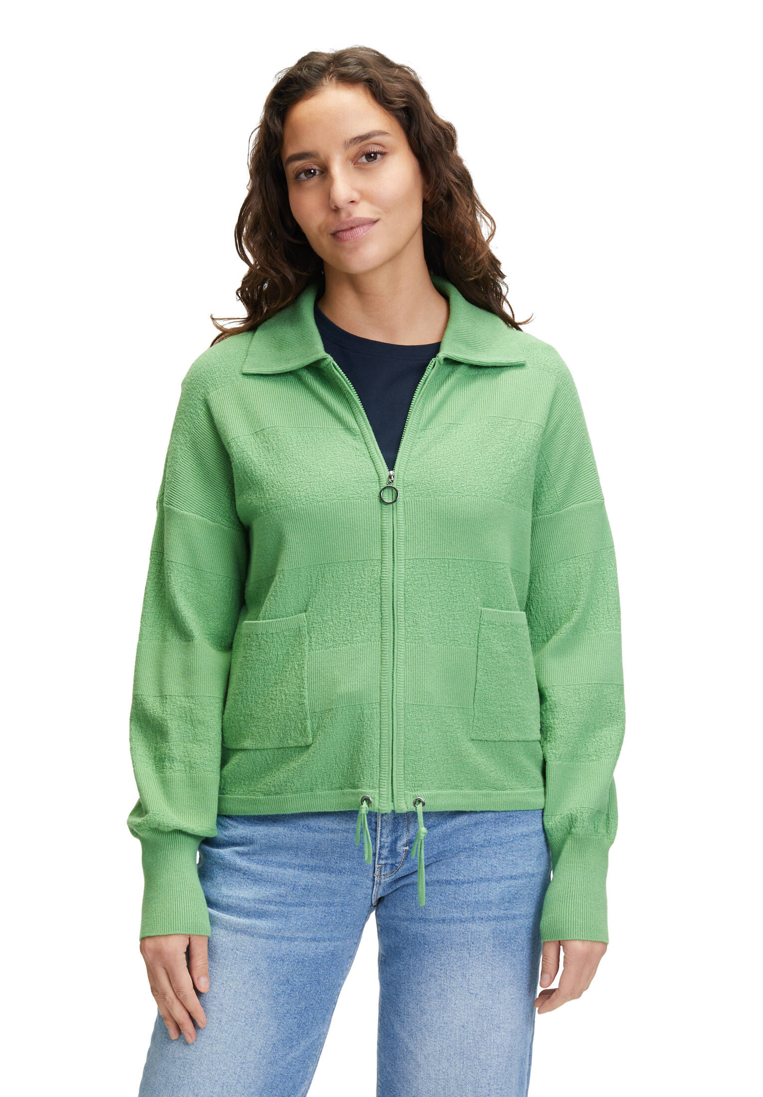 Betty & Co| Damen Strick-Cardigan mit Reißverschluss