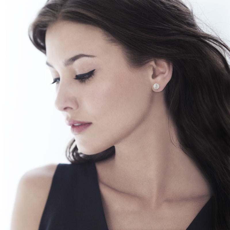Boucles d'oreilles or 750 jaune perles de culture du Japon