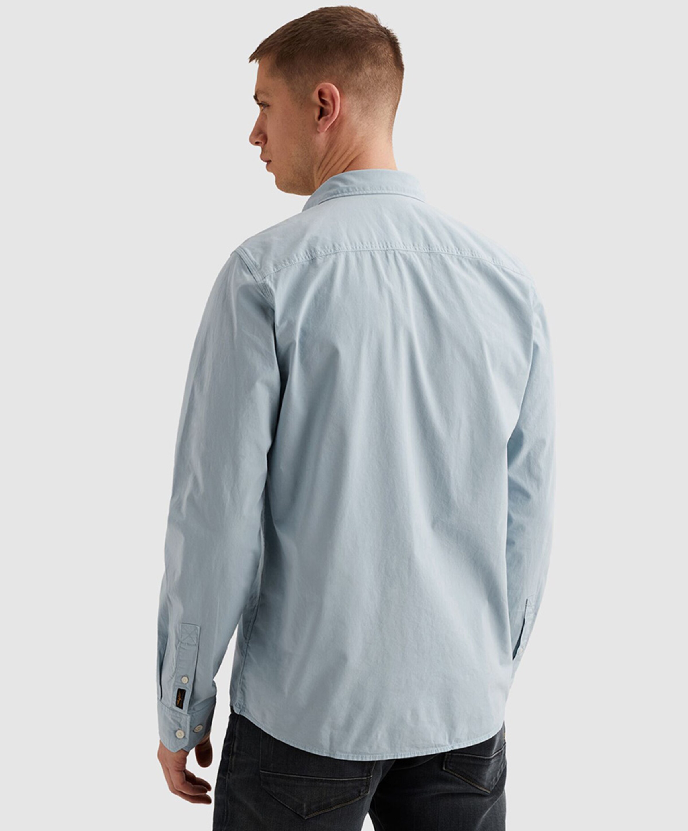 PME Legend Heren overhemd lange mouw blauw