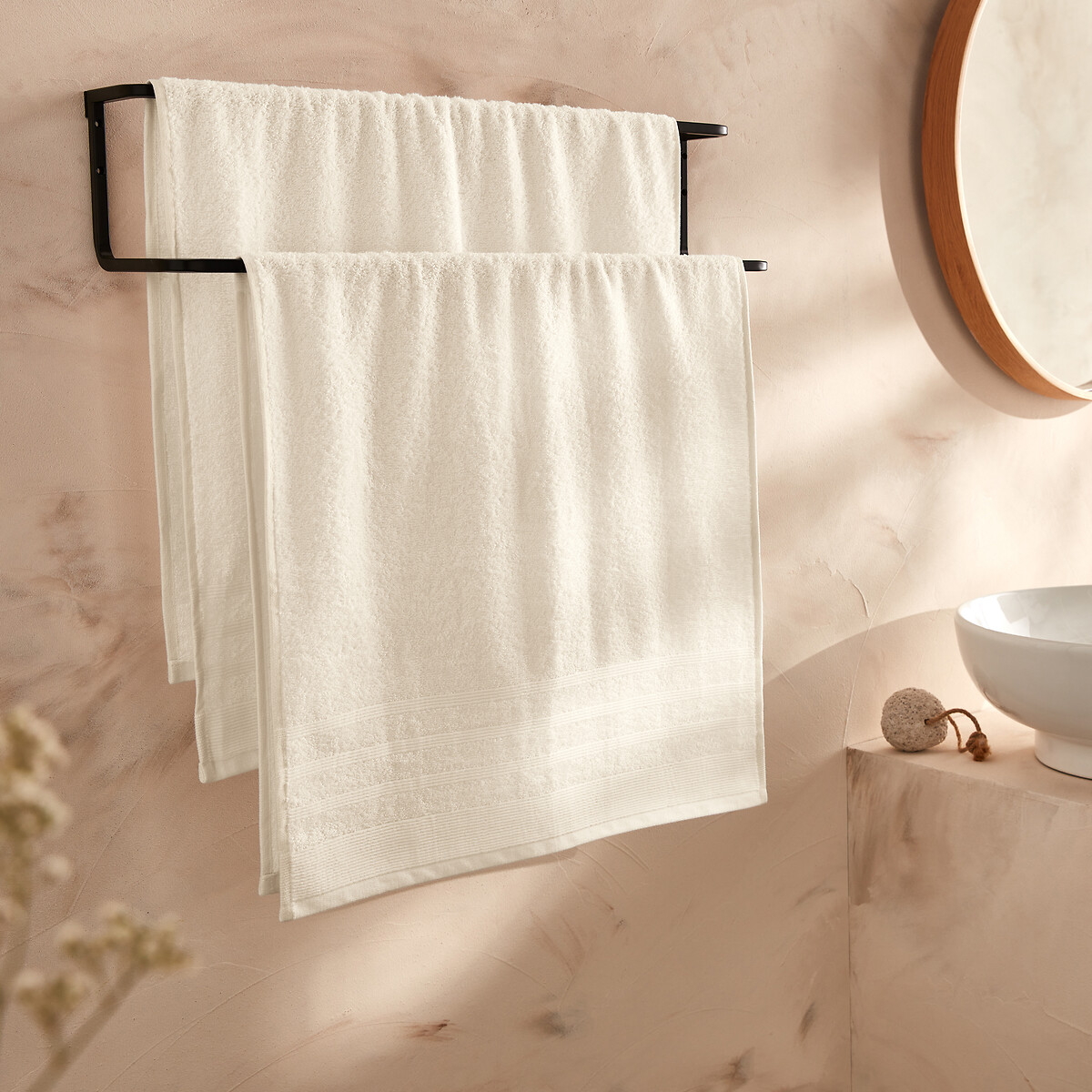 LA REDOUTE INTERIEURS<br>Conjunto de 2 toalhas felpudas 600 g/m², Zavara