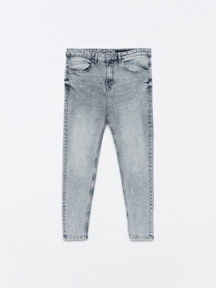 Calça jeans super skinny - Azul lavado