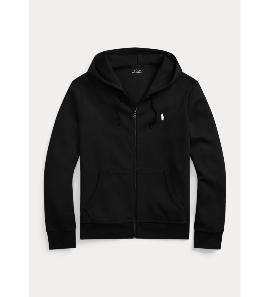 Moletom Ralph Lauren de malha com zíper duplo preto
