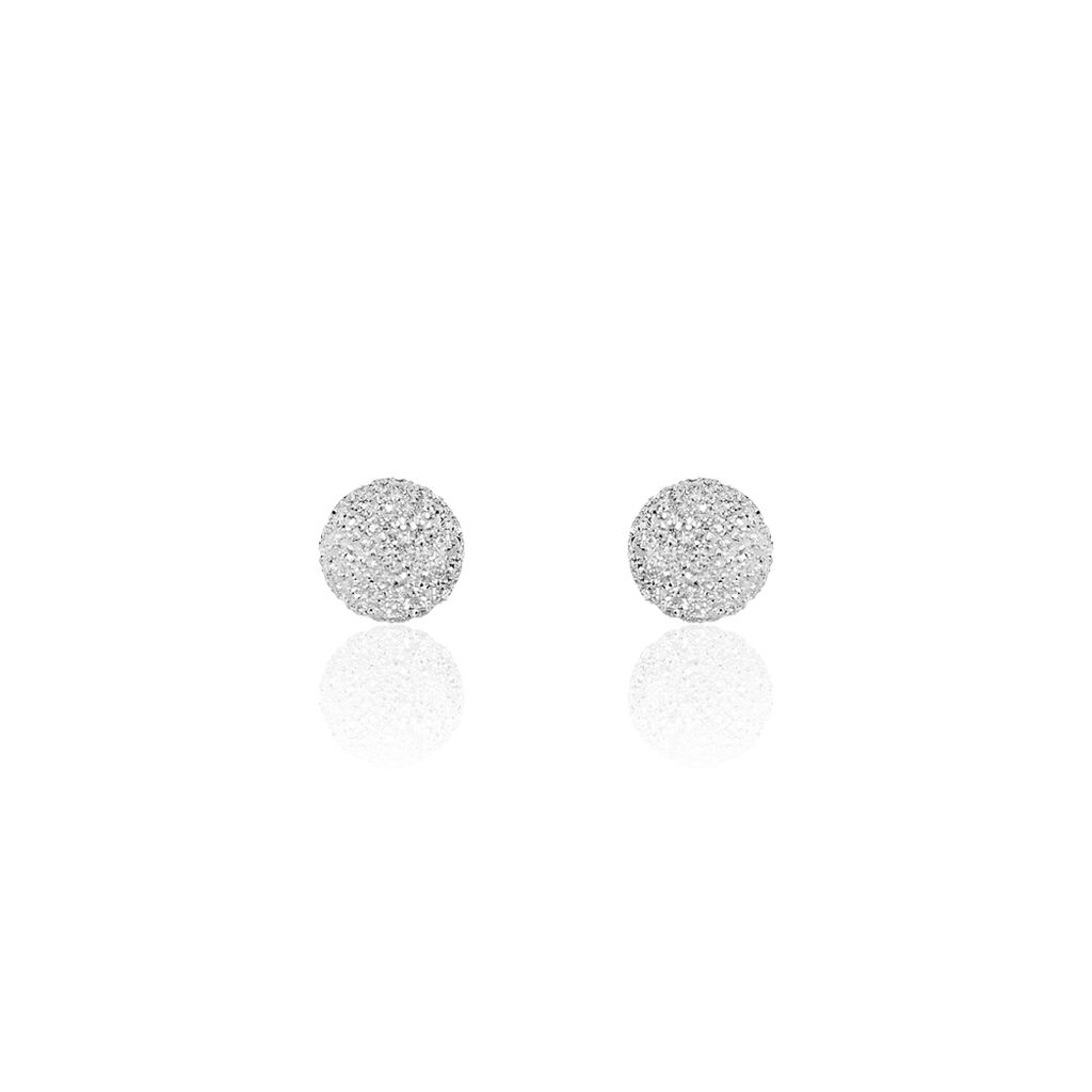 Boucles D'oreilles Puces Ayana Argent Blanc