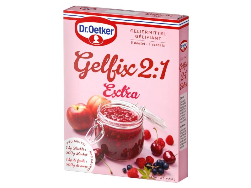 Dr.Oetker Gelatine Gelfix Extra 2:1 3 x 25 g Gelierpulver für fruchtige Konfitüren