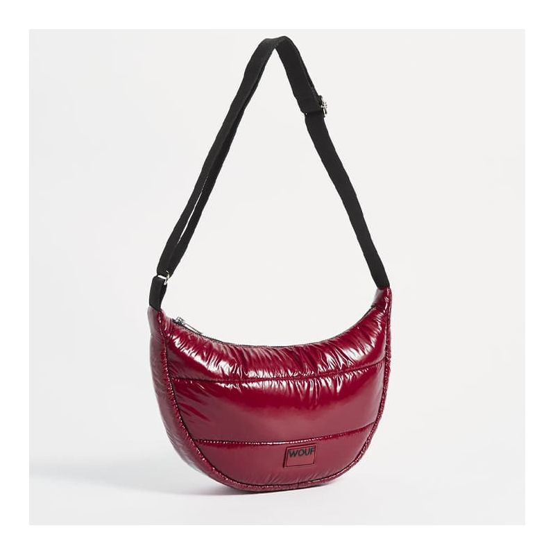 Sac bandoulière 30 cm matelassée Burgundy Glossy