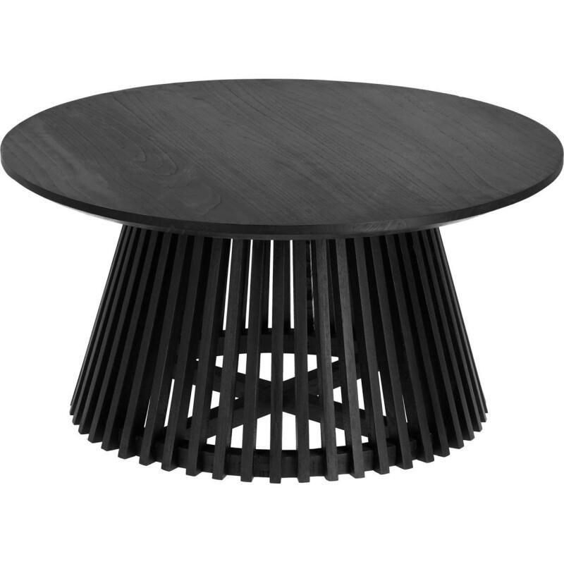 Table basse Jeanette en bois de Mindy noir Ø 80 cm