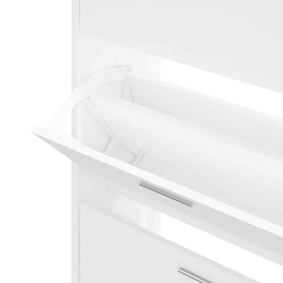vidaXL - Schoenenkast 6 paar met 3 kleppen - Wit - Bewerkt hout - 63x24x103 cm
