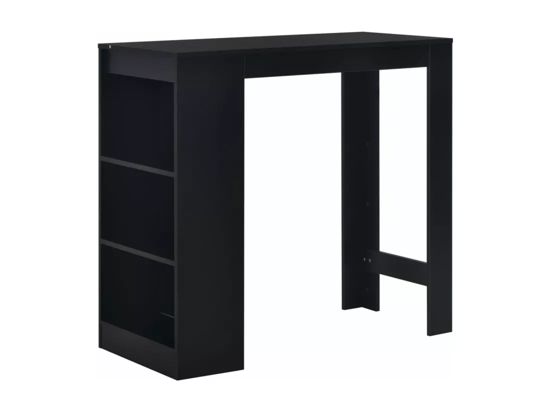Table de bar avec étagère Noir 110x50x103 cm