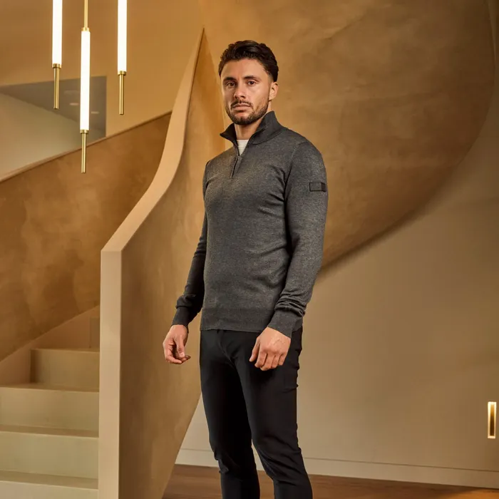 Malelions Knitted 1/4 Zip Sweater Heren