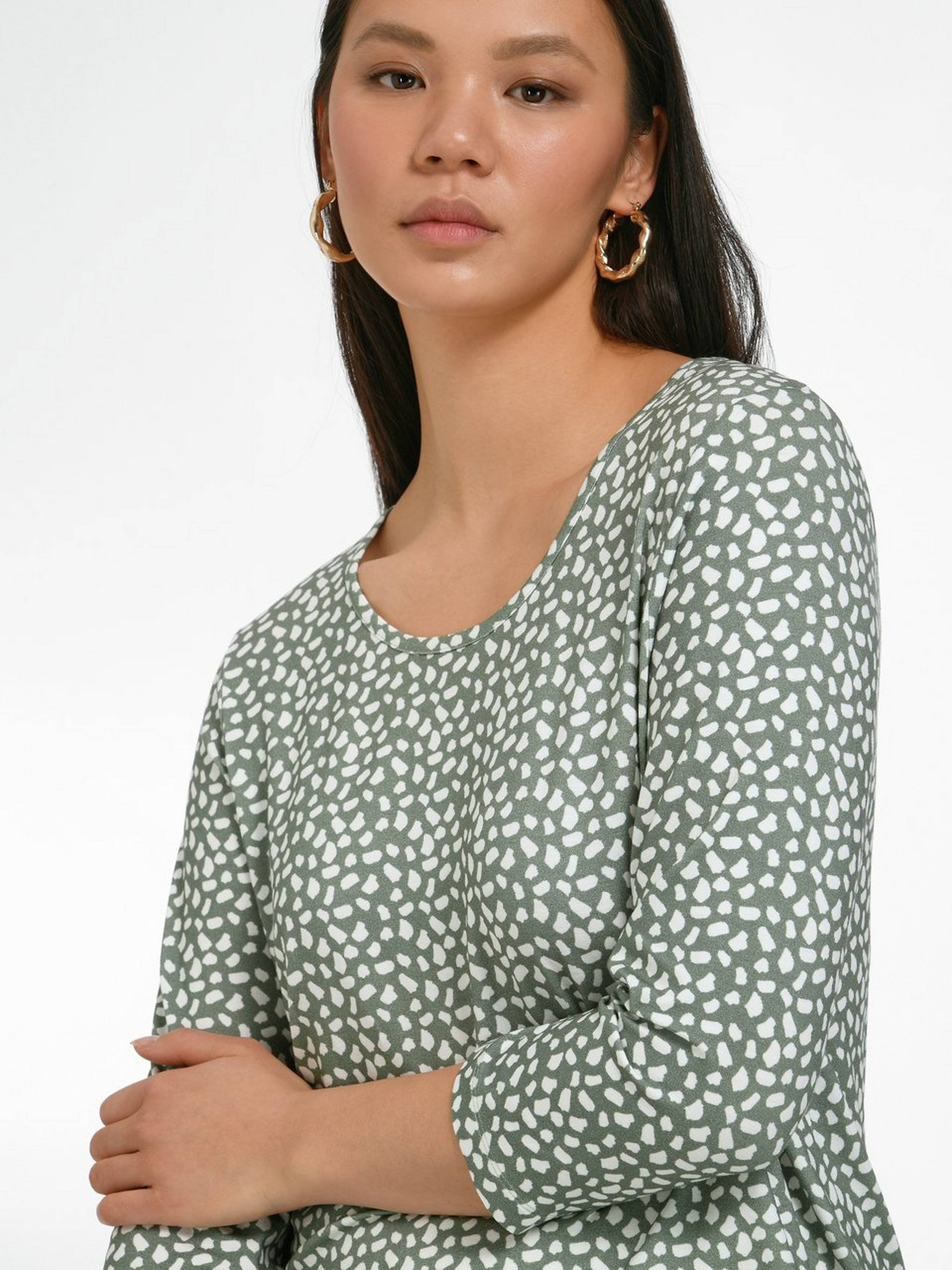 Rundhals-Shirt mit 3/4-Arm