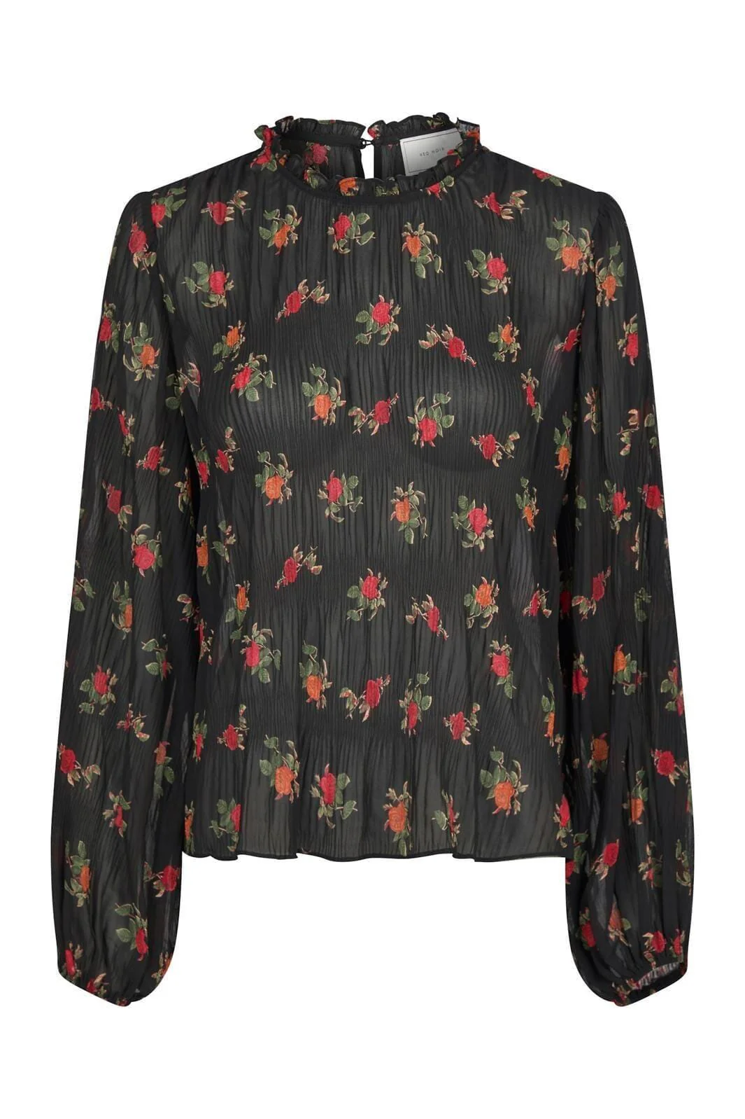Neo Noir Lovise Plissé Flower Blouse