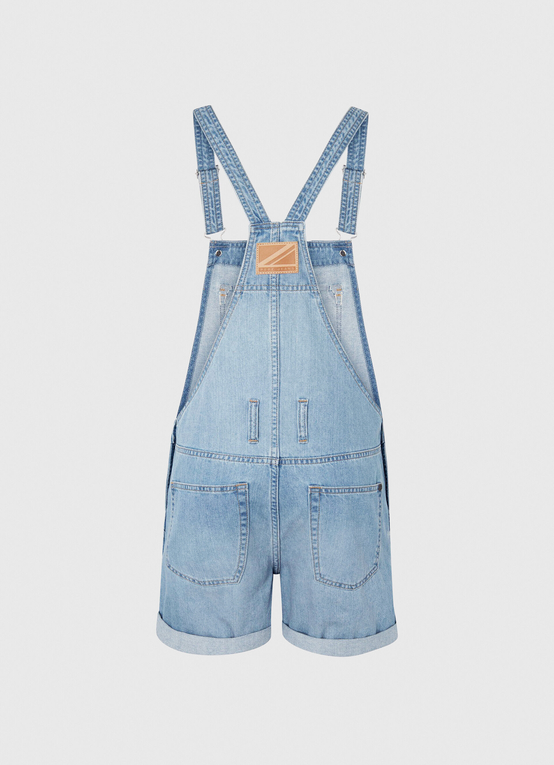 MACACÃO CURTO DE ALGODÃO JEANS - jeans